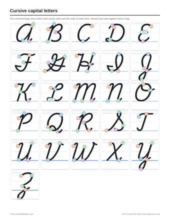 Preview of the capital letters printable