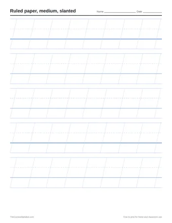 Preview of the medium, with slant lines printable