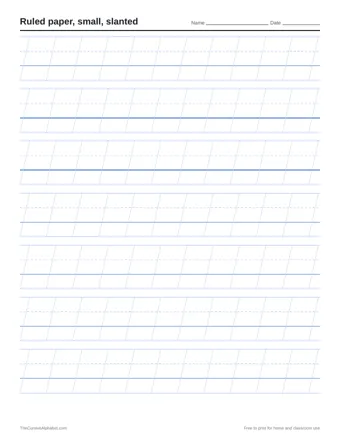 Preview of the small, with slant lines printable